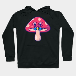 Cute Mushroom Wearing Glasses Cartoon Hoodie